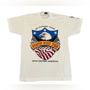 Vintage Operation Desert Storm T-Shirt Shirt POW 1990 Single Stitch Large USA